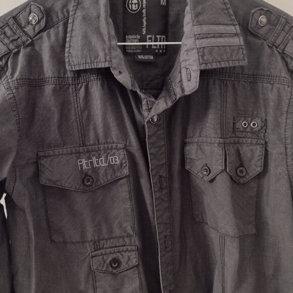 Filtr men's button-up shirt (charcoal, medium) - Picture 7 of 7
